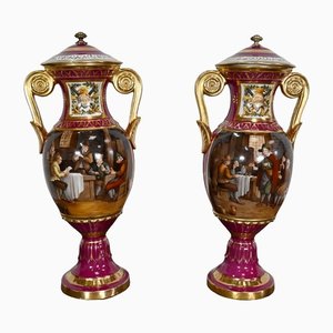 Paris Porcelain Vases, 20th Century, Set of 2-RVK-1441925