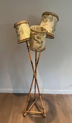 Parquet Floor Lamp in Bamboo and Rope, 1970s-BA-1589324