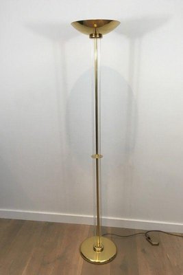 Parquet Floor Lamp in Golden Brass & Acrylic Glass-BA-1365584