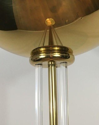 Parquet Floor Lamp in Golden Brass & Acrylic Glass-BA-1365584