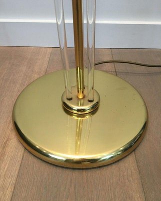 Parquet Floor Lamp in Golden Brass & Acrylic Glass-BA-1365584