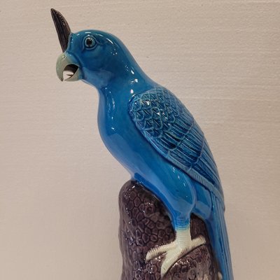 Parrot Sculpture in Enameled Porcelain, China, 20th Century-NUC-2035653