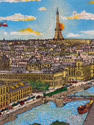 Pascal Plazanet, Paris depuis l’Hotel de Ville, 2000, Rapidography & Acrylic on Canvas-CHG-2037794