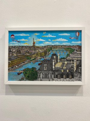 Pascal Plazanet, Paris depuis l’Hotel de Ville, 2000, Rapidography & Acrylic on Canvas-CHG-2037794