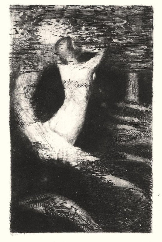 Passage d'une Ame - Original Etching by O. Redon - 1891 1891