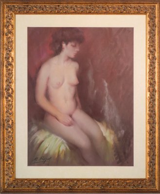 Pastel of a Nude, Framed-AOI-1106766