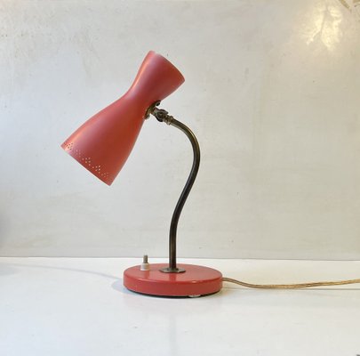 Pastel Red Diablo Table Lamp attributed to Svend Aage Holm Sørensen for Asea, 1950s-LCR-1755998