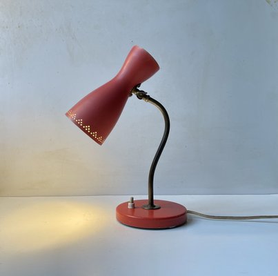 Pastel Red Diablo Table Lamp attributed to Svend Aage Holm Sørensen for Asea, 1950s-LCR-1755998