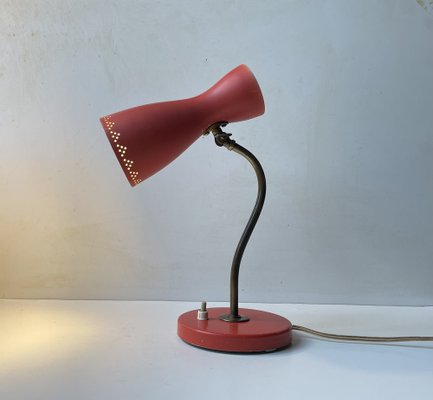 Pastel Red Diablo Table Lamp attributed to Svend Aage Holm Sørensen for Asea, 1950s-LCR-1755998