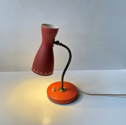 Pastel Red Diablo Table Lamp attributed to Svend Aage Holm Sørensen for Asea, 1950s-LCR-1755998