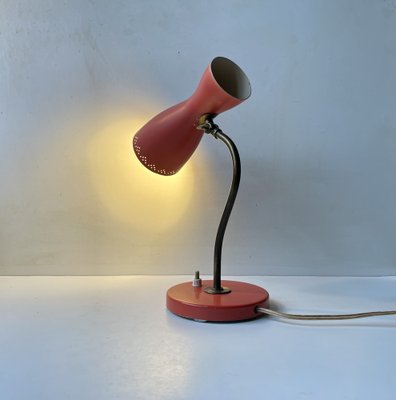 Pastel Red Diablo Table Lamp attributed to Svend Aage Holm Sørensen for Asea, 1950s-LCR-1755998