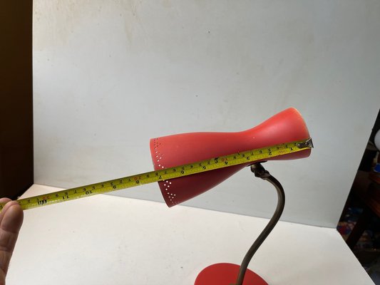 Pastel Red Diablo Table Lamp attributed to Svend Aage Holm Sørensen for Asea, 1950s-LCR-1755998