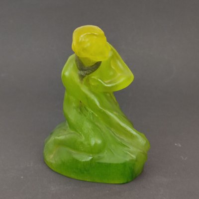 Pate De Verre Woman with Shawl and Necklace Paperweight by Amalric Walter and Alfred Finot-YGE-1353098