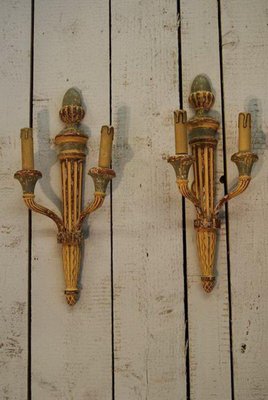 Patinated Carved Wooden Walls, Set of 2-BA-1365888