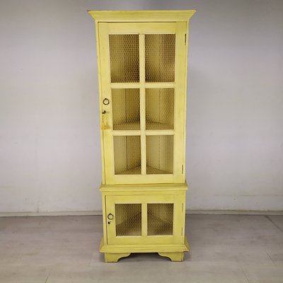 Patinated Corner Cupboard in Fir & Iron-EAD-1313864