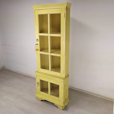 Patinated Corner Cupboard in Fir & Iron-EAD-1313864