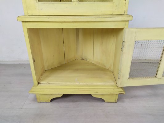 Patinated Corner Cupboard in Fir & Iron-EAD-1313864