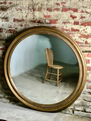 Patinated Gold Wood Mirror-RWZ-1155609