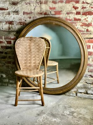 Patinated Gold Wood Mirror-RWZ-1155609