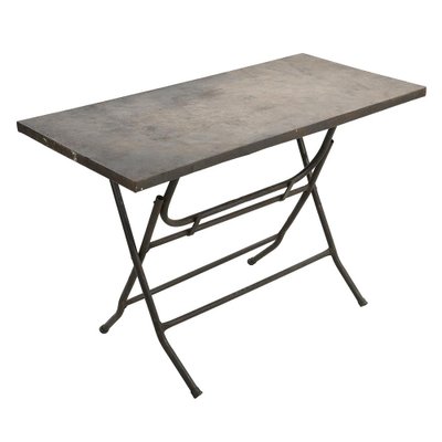 Patinated Iron Folding Table-NQ-1788070