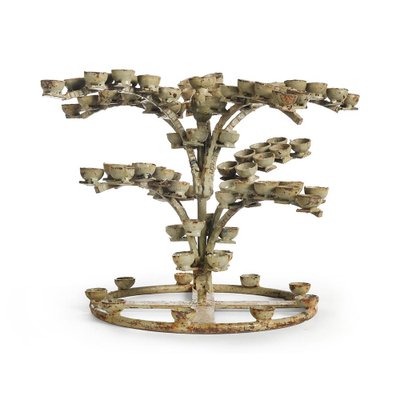 Patinated Metal Candleholder-NQ-702205