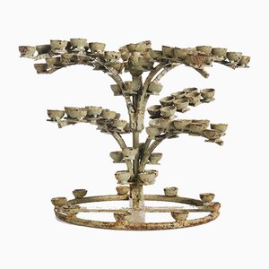 Patinated Metal Candleholder-NQ-702205