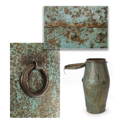 Patinated Metal Rice Reserve, 1920s-NQ-675881