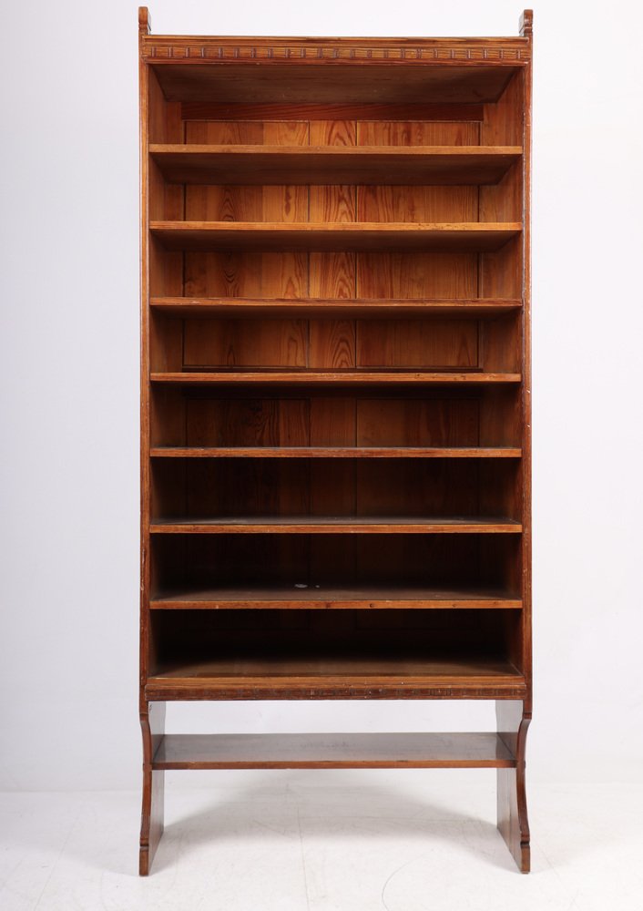 Patinated Pine Bookcase by Martin Nyrop for Rud Rasmussen, 1950s