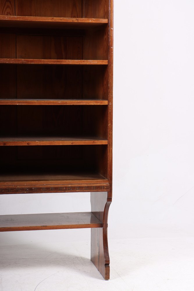 Patinated Pine Bookcase by Martin Nyrop for Rud Rasmussen, 1950s