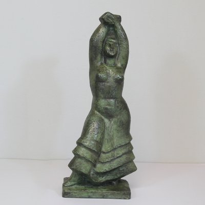 Patinated Terracotta Sculpture in Bronze by Manso for Almeda Anfora Gerona, 1960s-NE-684790