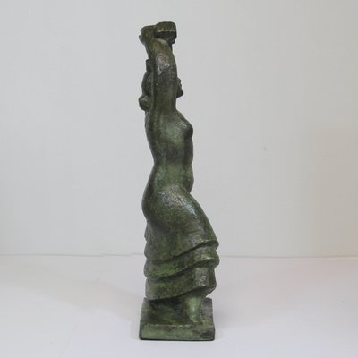 Patinated Terracotta Sculpture in Bronze by Manso for Almeda Anfora Gerona, 1960s-NE-684790