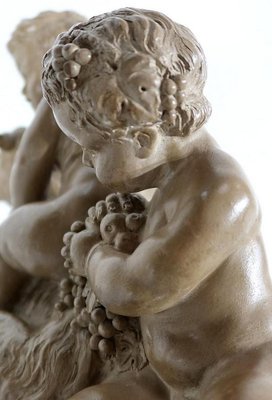 Patinated Terracotta Sculpture of Putti Playing with a Goat, 1900s-RVK-1245187