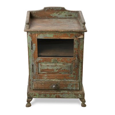 Patinated Wooden Bedside Table, 1800s-NQ-1749258