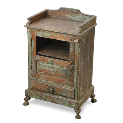 Patinated Wooden Bedside Table, 1800s-NQ-1749258