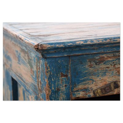 Patinated Wooden Bedside Table with Showcase, 1800s-NQ-1749259