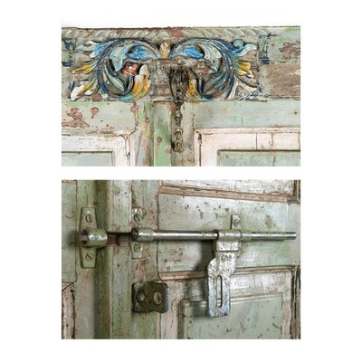 Patinated Wooden Door-NQ-624843