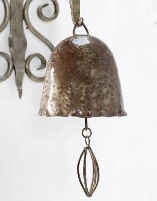 Patinated Wrought Iron Art Deco Amsterdam School Gong or Bell, 1930s-MY-838602