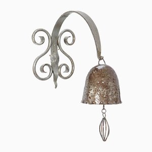 Patinated Wrought Iron Art Deco Amsterdam School Gong or Bell, 1930s-MY-838602