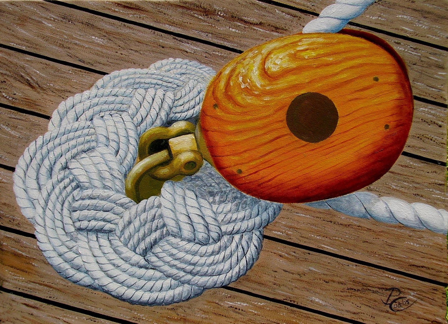 Patrick Chevailler, Pulley and Ropework, 2021, Oil on Canvas