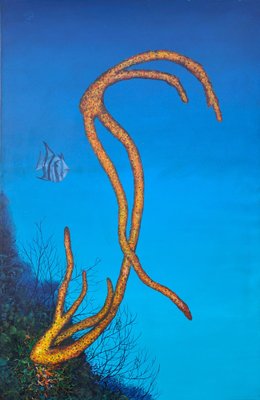 Patrick Chevailler, Yellow Coral and Spadefish, 2017, Oil on Canvas-QNR-1221278