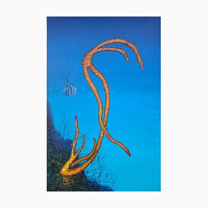 Patrick Chevailler, Yellow Coral and Spadefish, 2017, Oil on Canvas-QNR-1221278