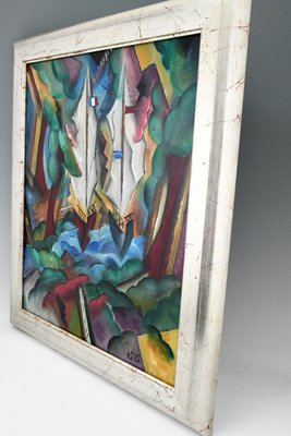 Patrick Leroy, Art Deco Style Landscape with Sailing Boats, Painting-KTN-850048