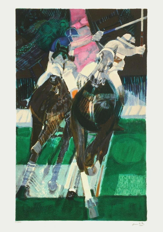 Paul Ambille, Le Polo, 1985, Lithograph on Arches Paper