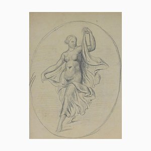 Paul Baudry, Woman Figure, Pencil Drawing, 19th Century-ZCI-885361