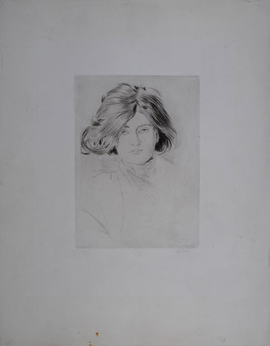 Paul César Helleu, Elegant Woman, 1900s, Etching (Drypoint)