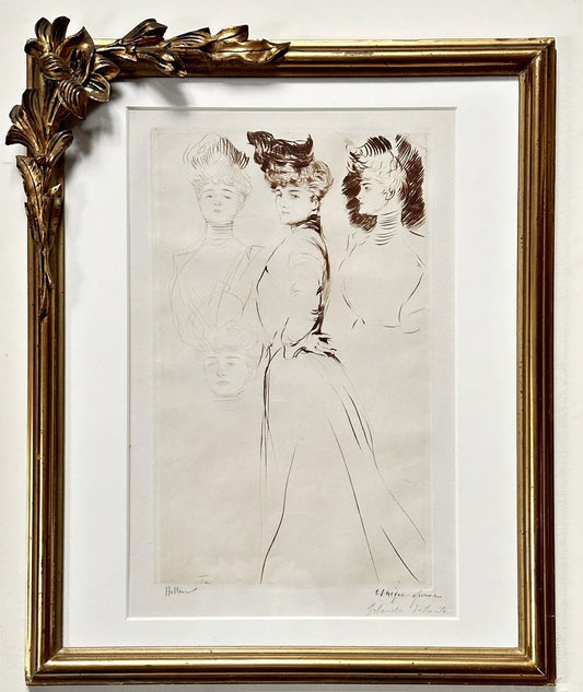 Paul César Helleu, Study of 4 Women, Hand-Signed Etching