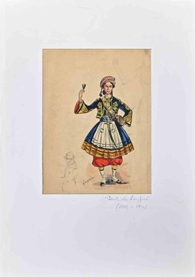 Paul De Longpré, Figure of Woman, Original Drawing, Late 19th-Century-ZCI-1362673