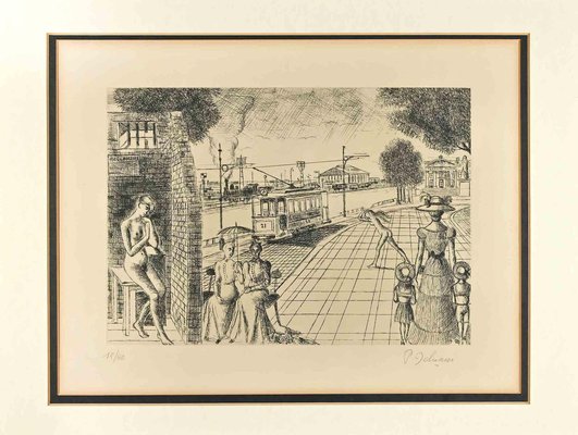 Paul Delvaux, Entracte, Etching, 1975, Framed-ZCI-1419914