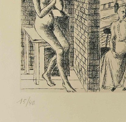 Paul Delvaux, Entracte, Etching, 1975, Framed-ZCI-1419914