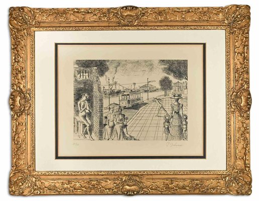 Paul Delvaux, Entracte, Etching, 1975, Framed-ZCI-1419914